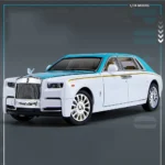 1/24 Rolls Royce Phantom Diecast Toy Cars Model Simulated Pull Back Limousine Zinc Alloy Metal Toy Car for Kids Gifts Collection