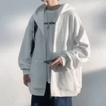 Men Hoodies Cardigan Solid Sweatshirts - Image 12