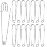 5/10/20PCS Extra-Large Steel Safety Pins 75mm(3") Heavy Duty Big Safety Pin Stainless Steel Spring Lock Pins for Clothes Crafts - Image 7