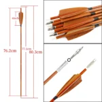 31.5inch Archery Mix Carbon Arrow SP500 ID6.2mm OD7.8mm with 4inch Turkey Feather for Bow and Arrow Shooting Hunting Accessories - Image 6