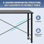 32 Inch Modern Simple Style Wood Black Computer Desk for Home Office Study Writing Work Table - Image 5