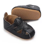 Summer Rubber Base Anti Slip Baby Sandales Shoes Toddler Girl Boy Canvas Sandals Non-Slip First Walker Crib Shoes For 0-18