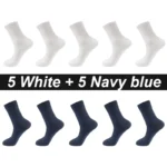 10Pairs/Lot Men Combed Cotton Socks Black Casual Business Breathable High Quality Man Sock New For Male Plus Size EU38-48 - Image 10