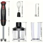 Immersion Hand Blender, 5-In-1 1000W Powerful LED Backlight 12-Speed Multi-Function Handheld Stick Blender - Image 2