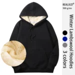 Winter Hoodies Thicken Warm  Lambswool  Hoodie Pants Men Sweatshirts