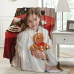 1 Custom Christmas Couple Photo Flannel Blanket – High-Definition Print That Doesn’T Fade, Soft and Skin-Friendly, Machine Washable, Suitable for Bedroom Beds, Watching Shows on the Sofa, Christmas Camping Warmth – 100% Premium Polyester – Perfect as a Romantic Christmas Gift for Boyfriend or Girlfr