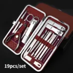 Manicure 19 in 1/set Nail Clippers Pedicure Kit, Manicure Tool Kit, Stainless Steel Facial Grooming Set Kit Gift Women Men Girls