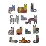 Wooden Cat Shaped Puzzle Toy Childrens Puzzle Early Education Thinking Training Fun And Difficult Childrens Birthday Gift Art