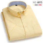 Men’s new short sleeve thin shirt Oxford woven shirt breathable business leisure free ironing spring and summer slim fit