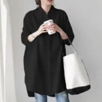 Long Sleeve Women’s Shirt Lazy Design Sense Fashionable Midi New Style Button up Casual Office Wear
