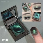 Chameleon Dark Green Eyeshadow Palette Fine Easy-To-Apply Sparkling Pearlescent Mashed Potato Eye Shadow Brightening Makeup - Image 11