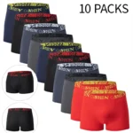 4/10 Piece Men’s Four Season Black Fashionable Casual Basic Versatile Underwear Boxer Shorts Plus Size Youth Sports Base Shorts