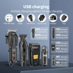 hiena Finish Machine Electric Professional Electric Hair Clippers Beard Clipper Rechargeable Men’s Shaver Hair Trimmer Kit