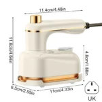 1000W Fast Mini Irons Travel Garment Steamers Portable 5 Seconds Steaming for Clothes Home Office Anti-Scald Base Compact