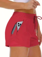 Women's athletic shorts, running, yoga, two-piece design, anti-exposure shorts, fitness, elastic, slimming leggings - Image 11