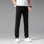 Luxury Men's White Slim Jeans Spring Summer New 98% Cotton Stretch - Image 4
