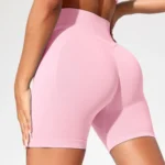 Summer High Waisted Yoga Shorts Fashionable and Sexy Running Fitness Pants Solid Color Yoga Leggings