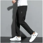 Summer ice silk long pants for men thin loose straight leg trousers quick drying sports and casual pants men’s long pants