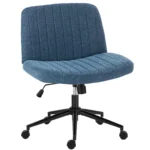 JHK Cross Legged Office Chair with Swivel Wheels Rocking Gaming Chair Armless Wide Desk Adjustable Swivel Fabric Task Vanity - Image 10