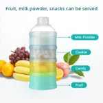 Baby Feeding  Portable 4 Layer Milk Powder Storage Box Fruit Snacks Candy Food Container