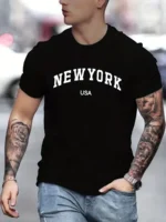 2024 Luxury Fashion Casual Men's Summer New York Usa Print
