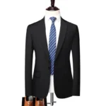 S-8XL Blazer New Men's Fashion Business Solid Color British Style Professional Work Groom Wedding Dress Best Man Blazer Jacket - Image 2