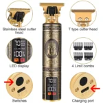 Electric Barber T9 Upgraded LCD Rechargeable Retro Oil Head Carving Electric Push Shear Pubic Hair Clipper Machine for Women - Image 2