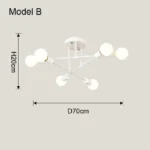 Nordic Minimalist Pendant Light Ceiling Lamp LED Chandelier Suitable for Bedrooms Living Rooms Black Gold Lighting Decoration - Image 6