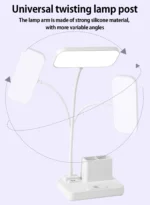 （Gift: Fan and pen holder）–3 Modes Touch Dimming USB Dimming Clip Table Lamp Student Dormitory Learning Study Table Light