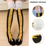 3 Pairs of Black Fun Chicken Claw Socks, Suitable for Casual or Formal Attire, with Interesting Sock Pattern Design