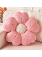 1PC Daisy Flower Plush Pillow Soft Fabric Cute Comfortable Floor Seat Cushion White/Pink Decorative Bed Sofa Pillow - Image 2