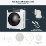 1400W Electric Tumble Compact Laundry Dryer Stainless Steel Tub 8.8lbs /2.6cu.ft - Image 2