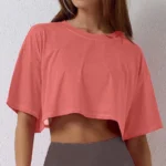 Cotton Women Short Sleeve Dance Running Clothes Yoga Fitness