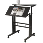 Mobile Standing Desk Stand Up Rolling Desk, Stand Sit Computer Desk Adjustable Standing Desk 23.6inches Table, Customized - Image 10