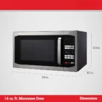 1100 Watts Microwave, 1.6 Cubic Feet Stainless Steel Digital Programmable Countertop Microwave