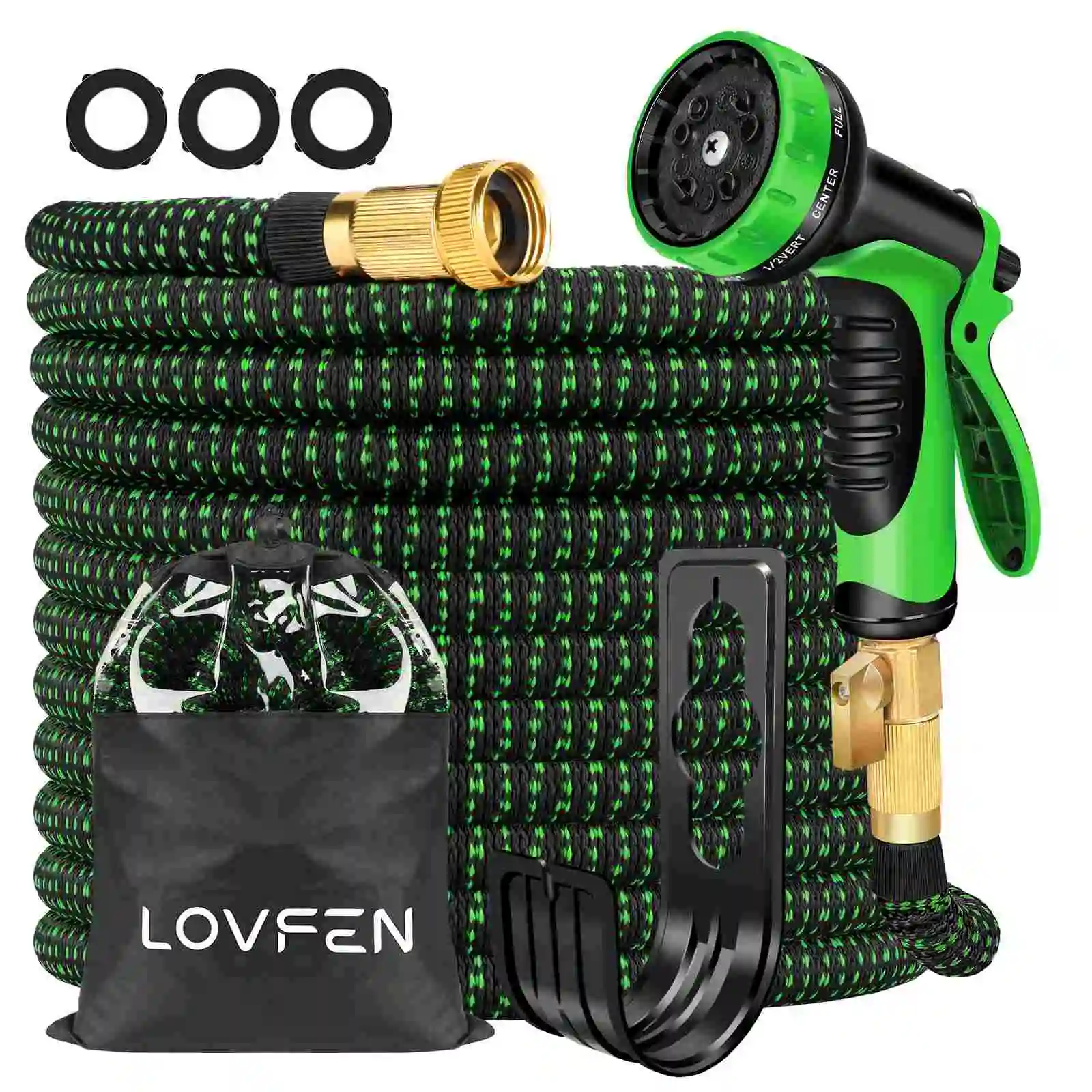 Sb144a3b71b0c41cba5c43fd660248acew.webp LOVFEN 25/50/75/100/150ft Expandable Water Hose Flexible Magic Garden Hose 10 Pattern Sprayer Nozzle For Pet Cleaning Watering - Image 1