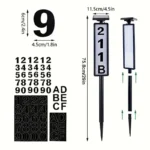 1 pc Solar Light Powered House Number, Address Sign With Lighting, Pole Mount, Smart Light Control 400mah - Image 6