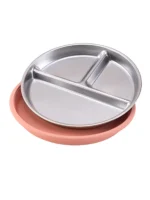 Color Kids 1PCS Stainless Steel Plate Detachable Suction Dishes Baby Feeding Sucker Bowl Food Grade Silicone Food Tray Tableware - Image 12