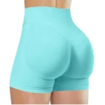 Summer High Waisted Yoga Shorts Fashionable and Sexy Running Fitness Pants Solid Color Yoga Leggings - Image 22
