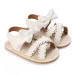 White Cute 0-18M Baby Cute Open toed Bow Summer Sandals Princess Casual Soft Rubber Bottom Non slip Sandals