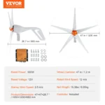 SucceBuy Wind Turbine Generator 12V 500W/800W Wind Turbine Wind Power Generator with MPPT Controller Suitable for Home Farm RVs - Image 9