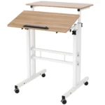 Mobile Standing Desk Stand Up Rolling Desk, Stand Sit Computer Desk Adjustable Standing Desk 23.6inches Table, Customized - Image 9