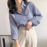Woman Spring Autumn Blouses Shirt Lady Long Lantern Sleeve