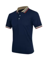 Men Summer Solid Casual Office Breathable Cotton Polo Shirt Fashion Brand Male Business High Quality Striped Short Sleeve Top - Image 8