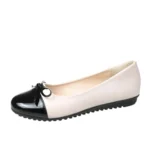 Ballerina Mother’s Shoes Women’s Flat Shoes Comfort Non-slip Ladies Loafers Leather Flats Elegant Bowknot Women’s Single Shoes