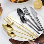4/6/16/24pcs  Silver stainless steel cutlery Steak knife and fork dessert spoon spoon and teaspoon Home restaurant cutlery set