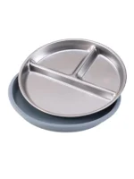Color Kids 1PCS Stainless Steel Plate Detachable Suction Dishes Baby Feeding Sucker Bowl Food Grade Silicone Food Tray Tableware - Image 9