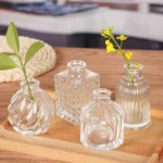 10PCS/SET Retro Relief Mini Glass Vase Crystal Clear European Style Small Vase Set Decorative Elegant Flower Holder - Image 3