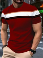 Men's Minimalist Striped T-Shirt Short Sleeve Casual Business Top Basic Fashion Round Neck Design High Quality T Shirt for Man - Image 11