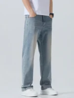 Summer Thin Men’s Printed Jeans Breathable Fashion Business